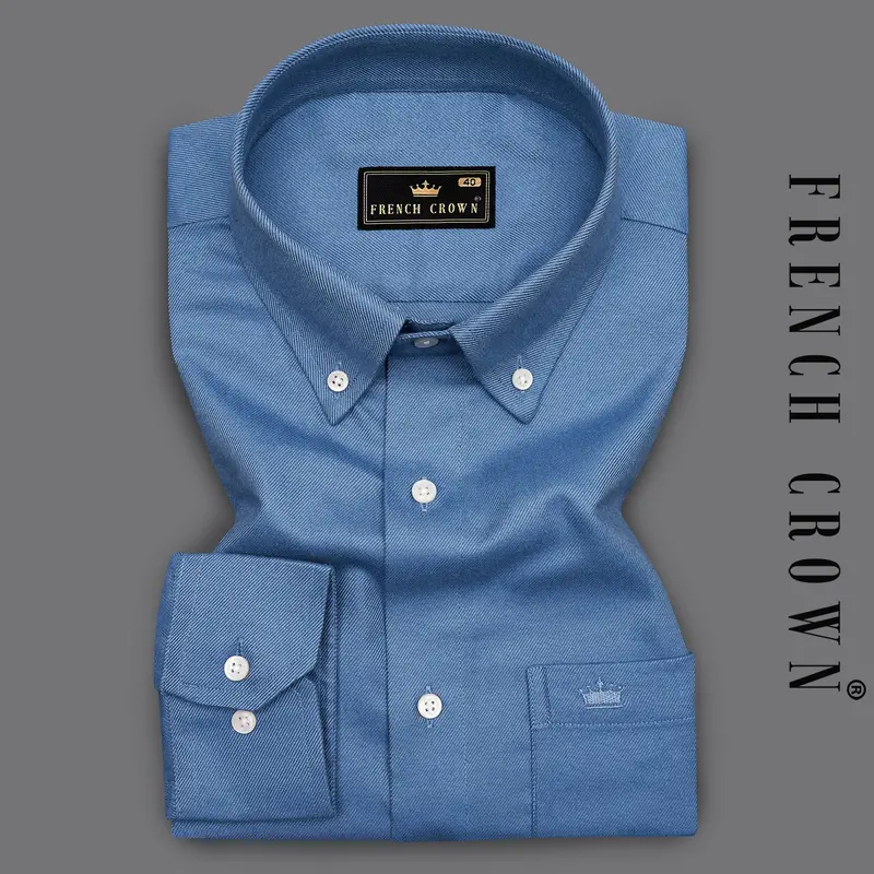 Waikawa Blue Twill Premium Cotton Shirt 7