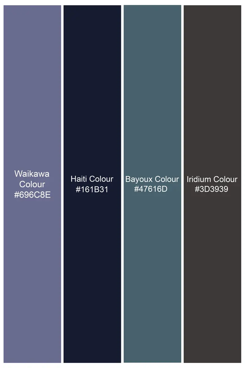 Waikawa Purple And Haiti Blue Multicolour Camouflage Royal Oxford Shirt 5