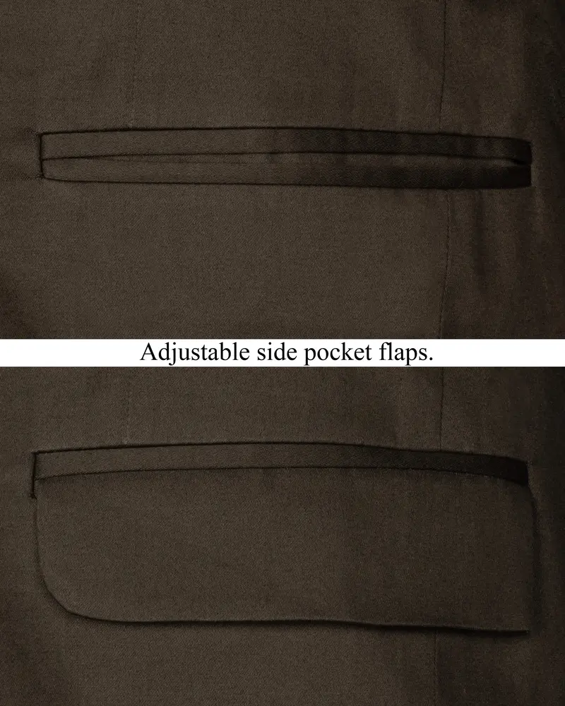 Walnut Brown Solid Stretchable Premium Cotton Double Breasted Traveler Blazer 5