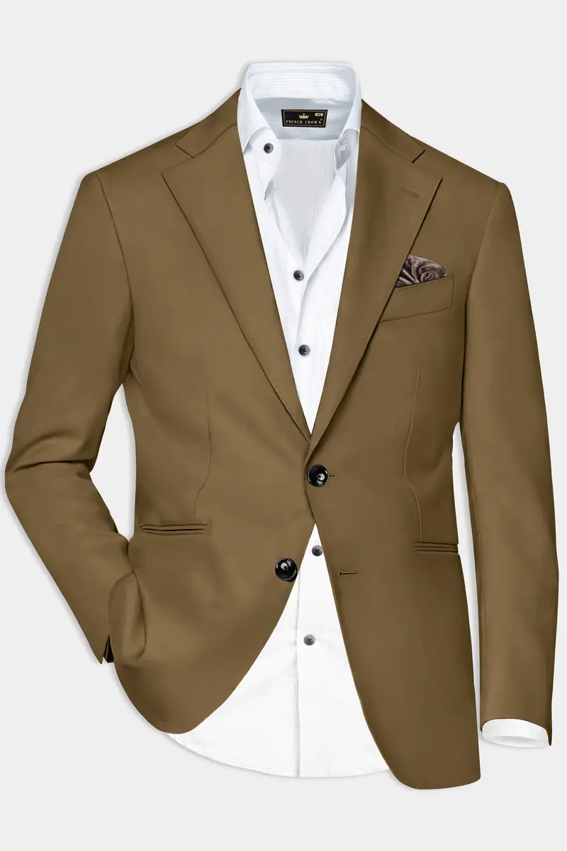 Walnut Luxe-Arrowtown Brown Solid Cotton Single Breasted Suit 10
