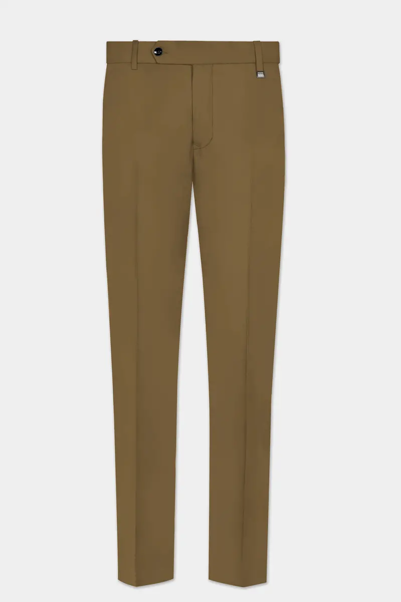 Walnut Luxe-Arrowtown Brown Solid Cotton Single Breasted Suit 12