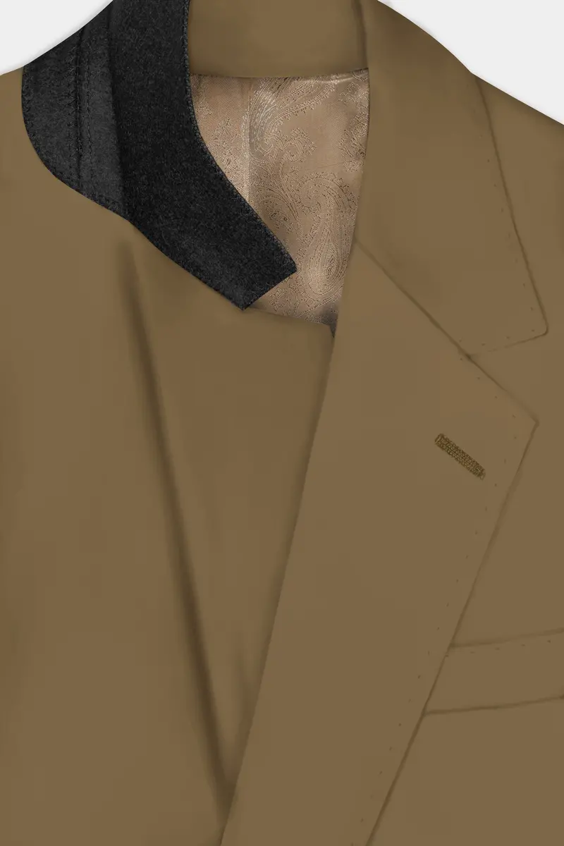 Walnut Luxe-Arrowtown Brown Solid Cotton Single Breasted Suit 6