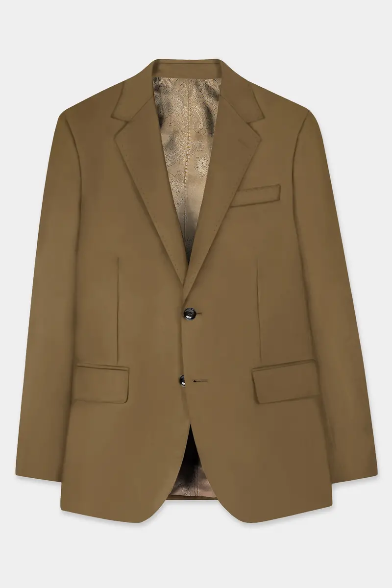 Walnut Luxe-Arrowtown Brown Solid Cotton Single Breasted Suit 8