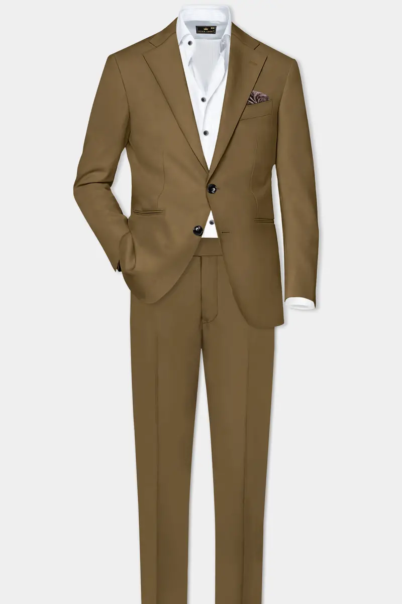 Walnut Luxe-Arrowtown Brown Solid Cotton Stretchable Waistband Pant 7