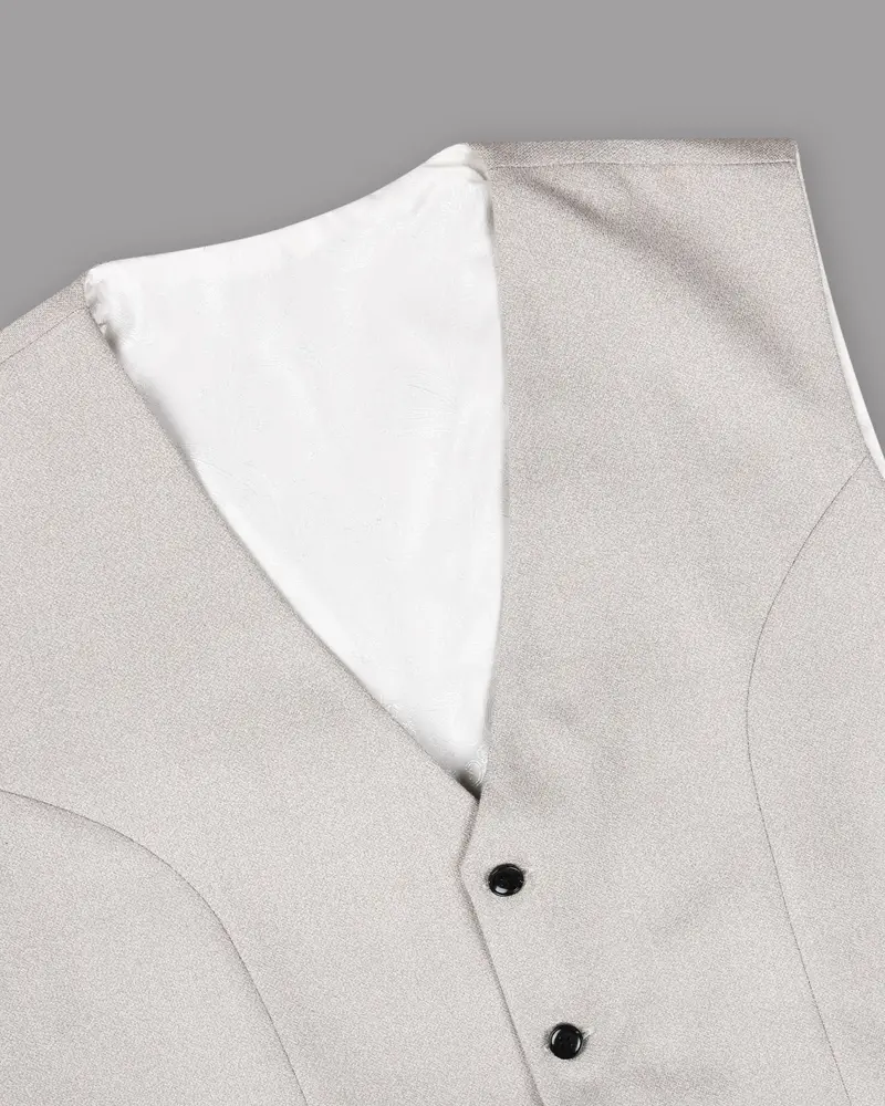 Wan White Textured Waistcoat 4