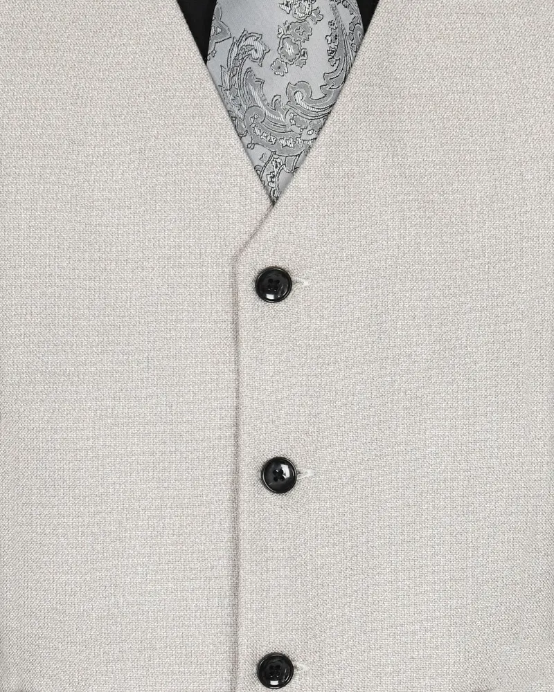 Wan White Textured Waistcoat 5