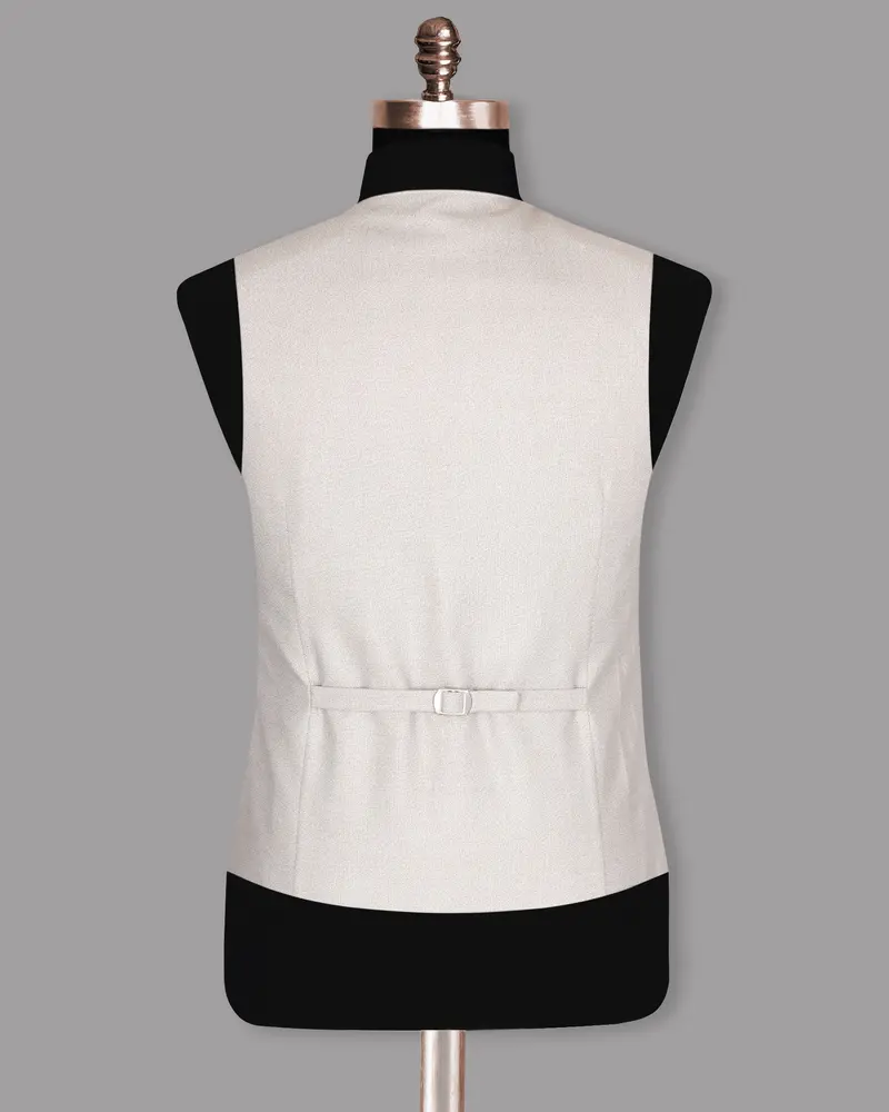 Wan White Textured Waistcoat 6