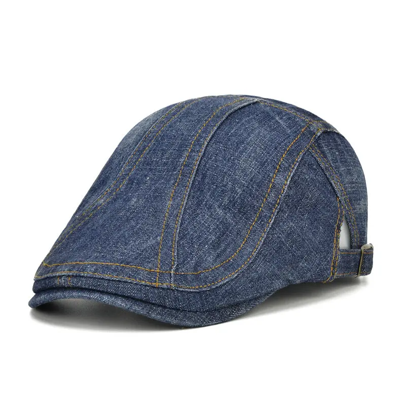Washed And Ground Old Cotton Denim Cap 3