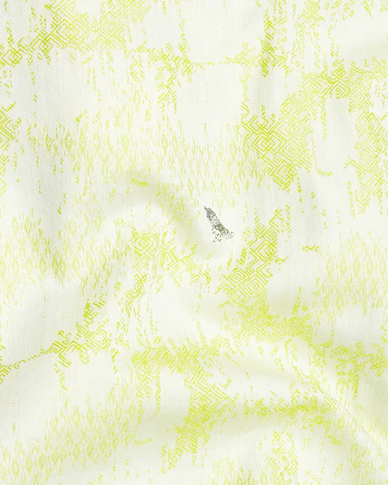 Wattle Mint Faded Feather Jacquard Textured Premium Giza Cotton Shirt 2