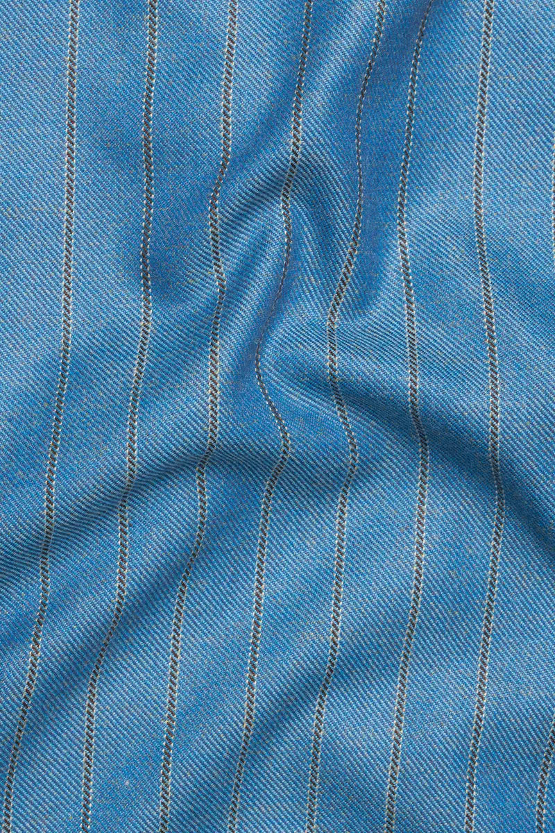 Wedgewood Blue Subtle Striped Tweed Waistcoat 3