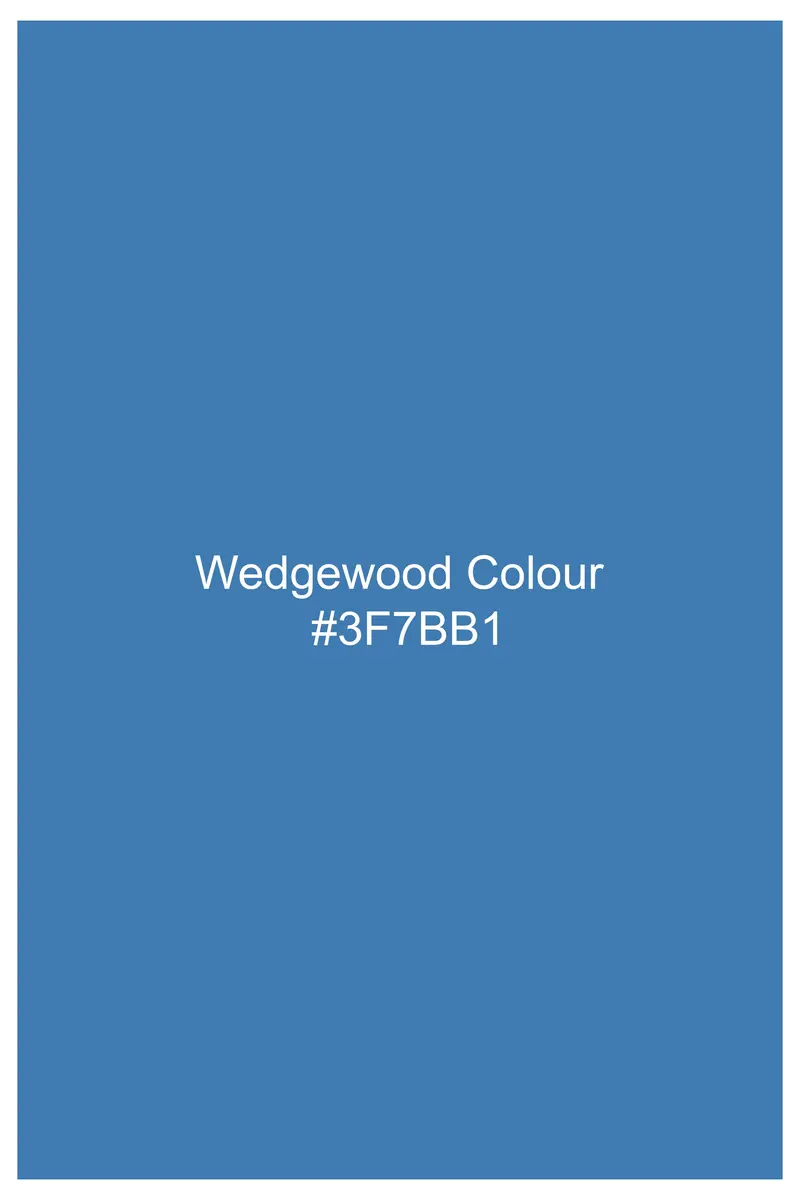 Wedgewood Blue Subtle Striped Tweed Waistcoat 7