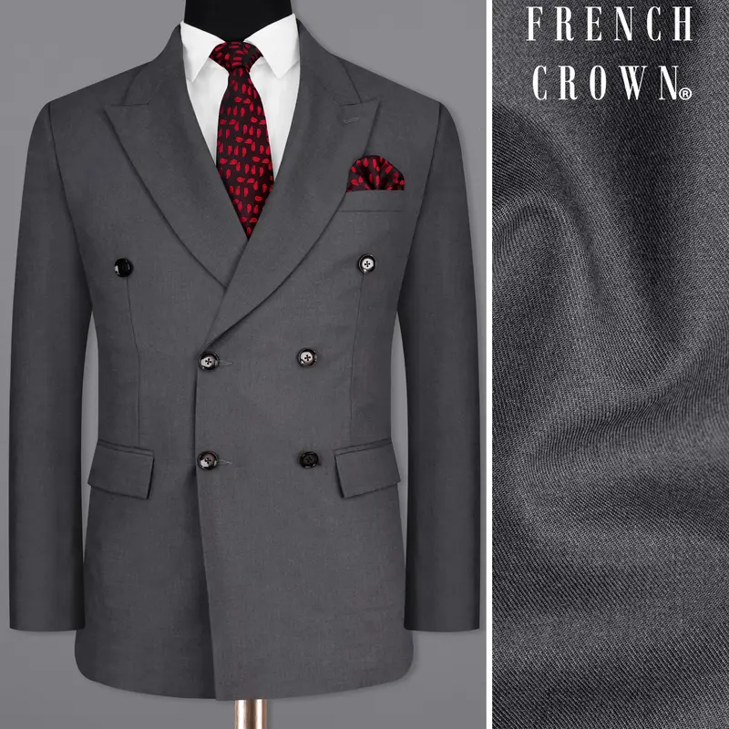 Wenge Gray Double Breasted Blazer 1