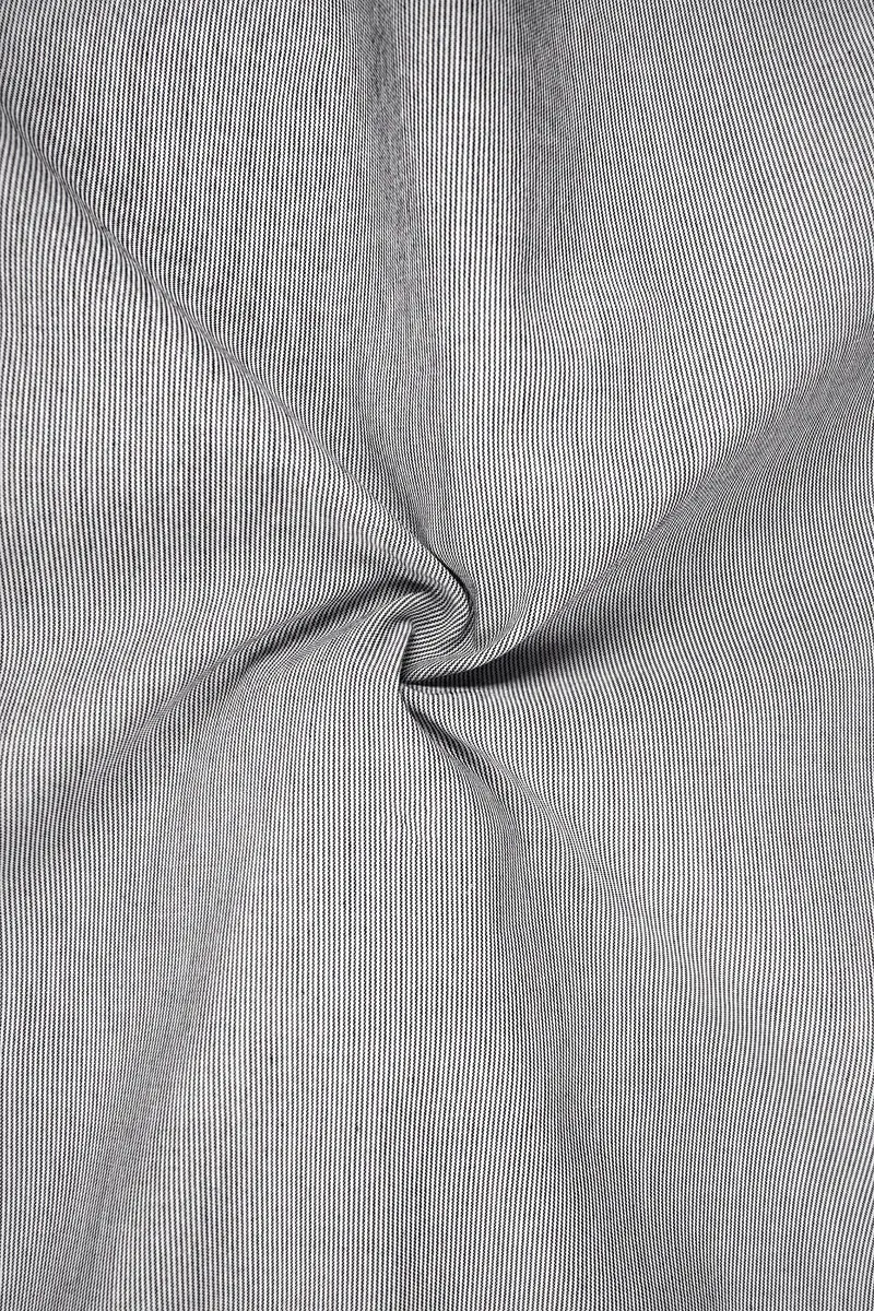 Wenge Gray Pinstriped Premium Cotton Kurta Shirt 3