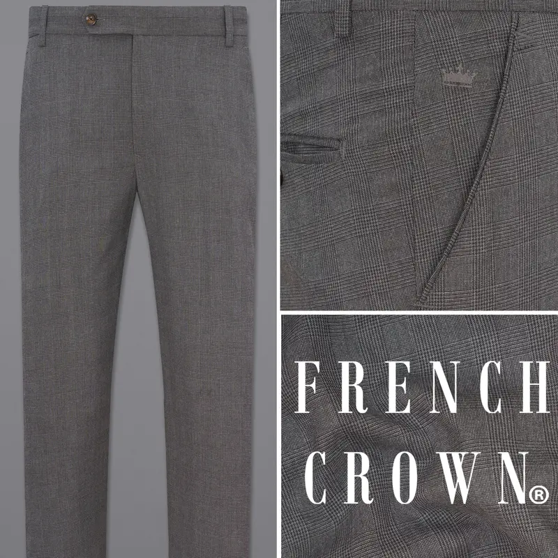 Wenge Gray Subtle Plaid Pant 1