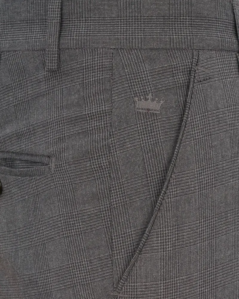 Wenge Gray Subtle Plaid Pant 5
