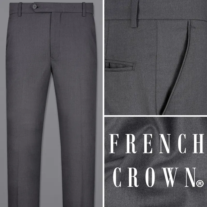 Wenge Gray Textured Pant 1