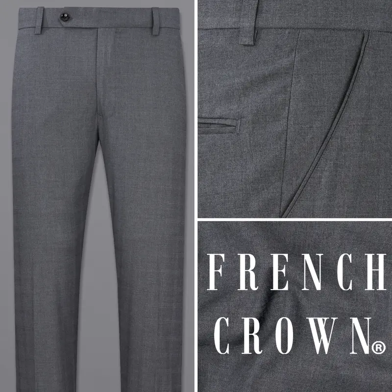 Wenge Gray Textured Pant 1