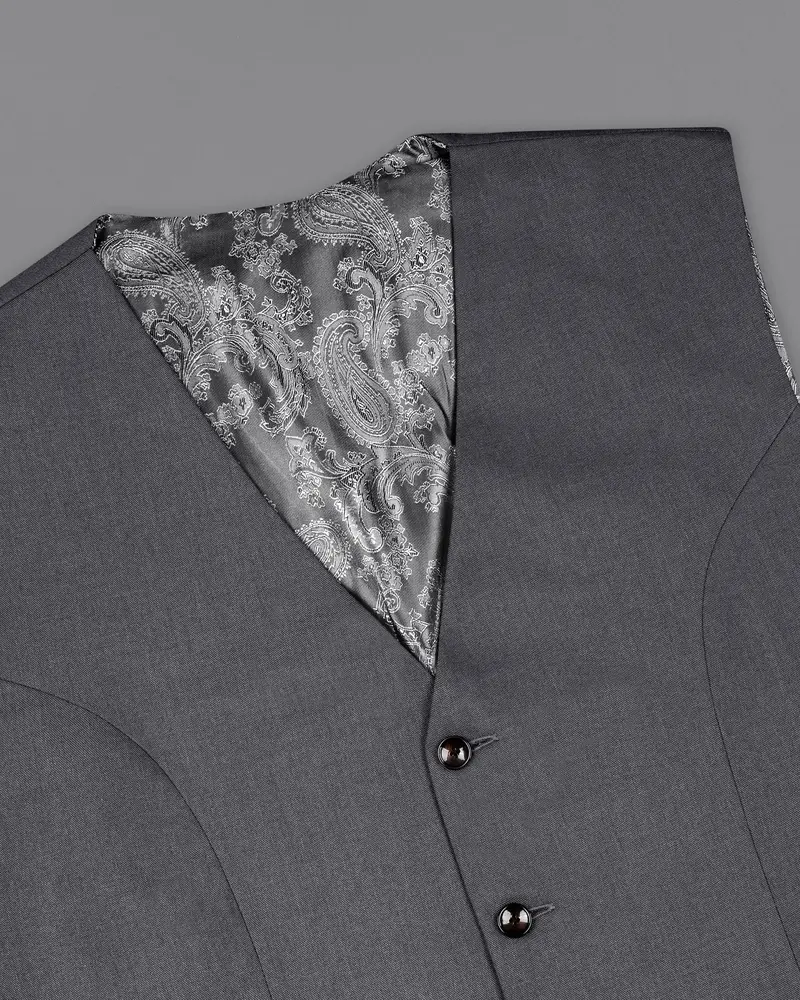 Wenge Gray Textured Waistcoat 4