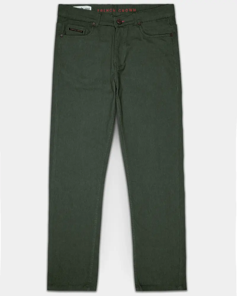 Wenge Green Rinse Wash Clean Look Stretchable Denim 1