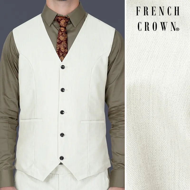 Westar Cream Wool Rich Waistcoat 1