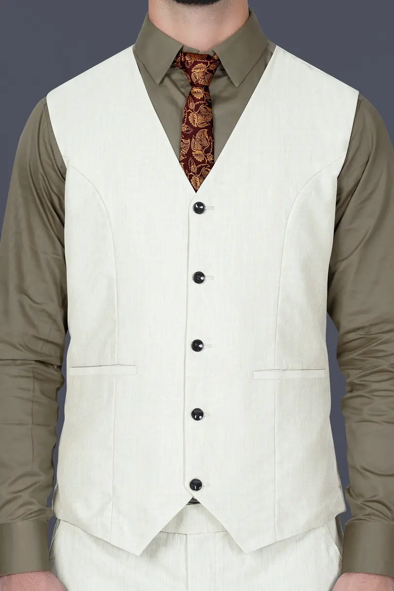 Westar Cream Wool Rich Waistcoat 2