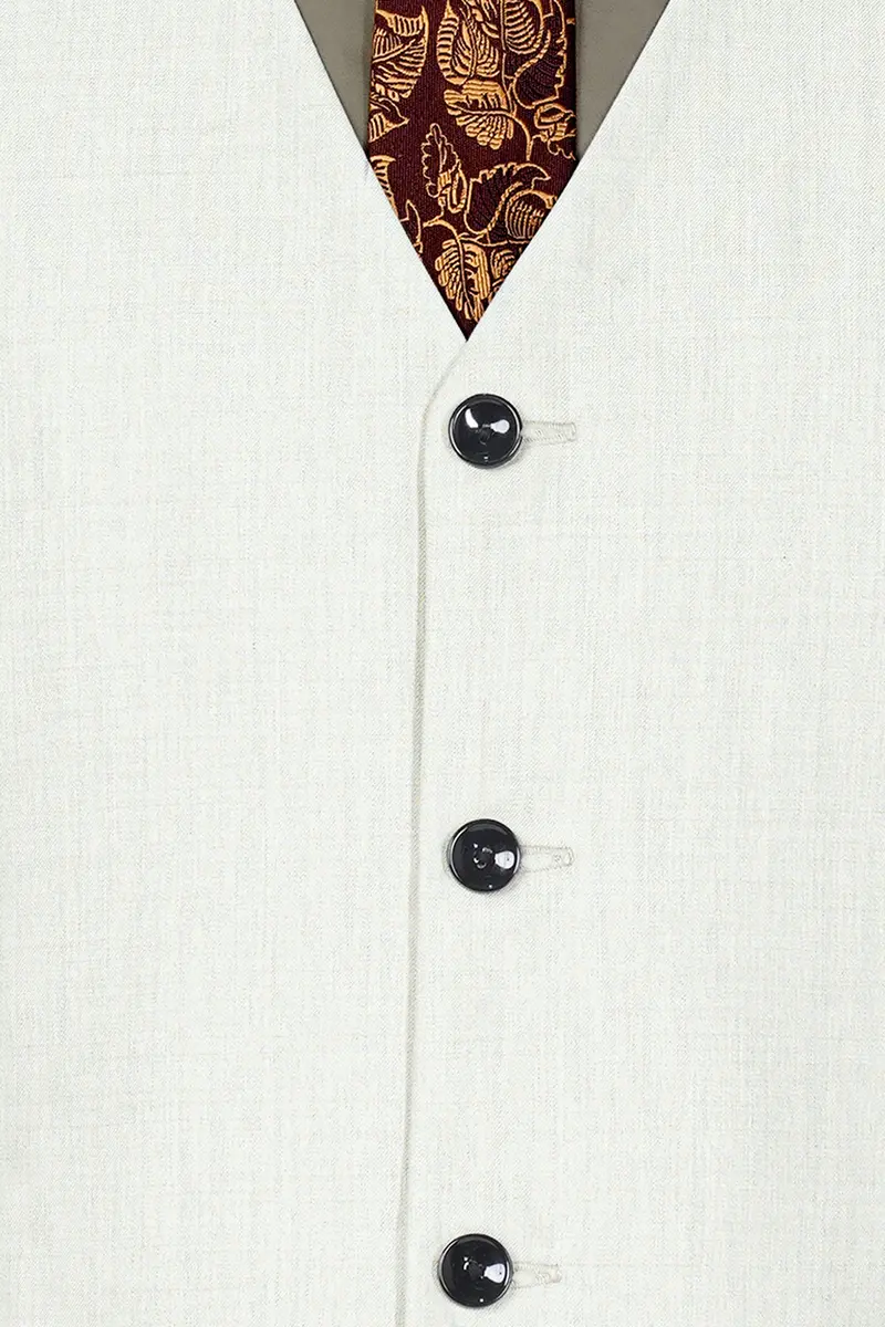 Westar Cream Wool Rich Waistcoat 4