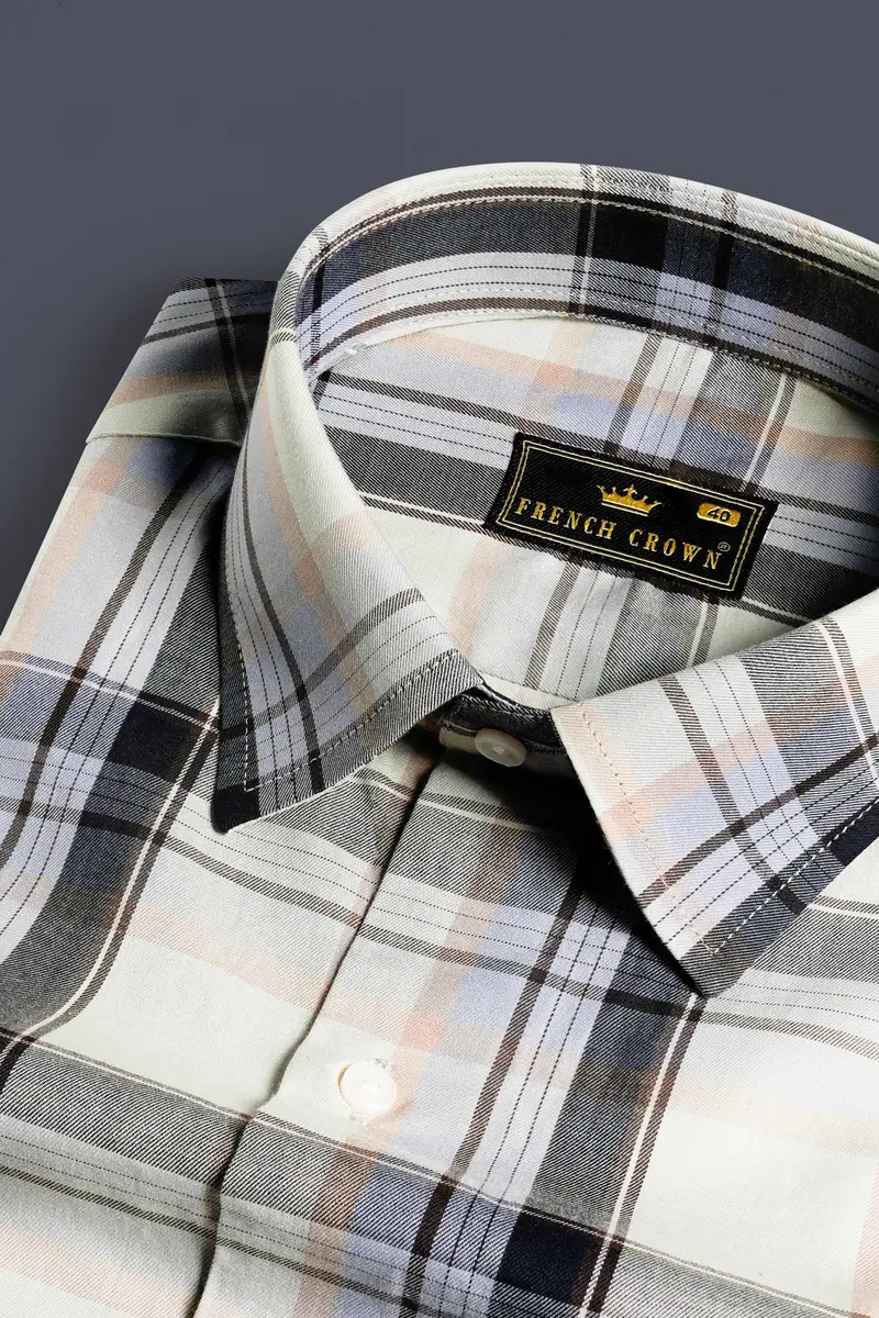 Westar Green And Black Twill Plaid Premium Cotton Shirt 1