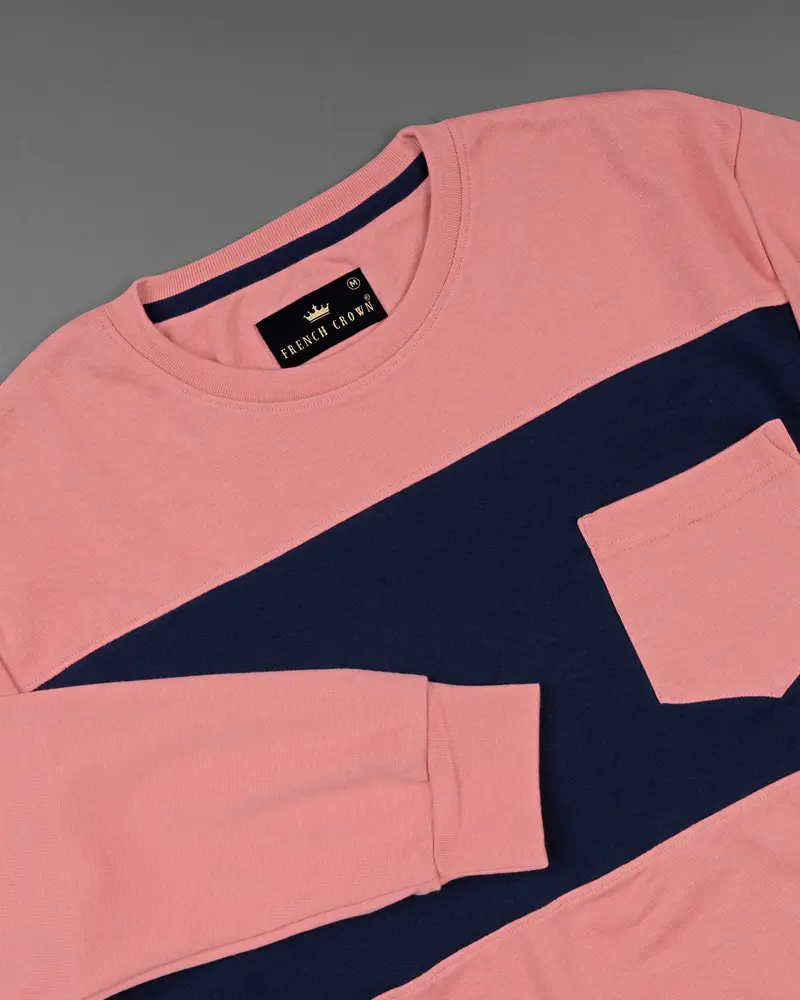 Wewak Pink Dobby Textured Pique Sweatshirt 4