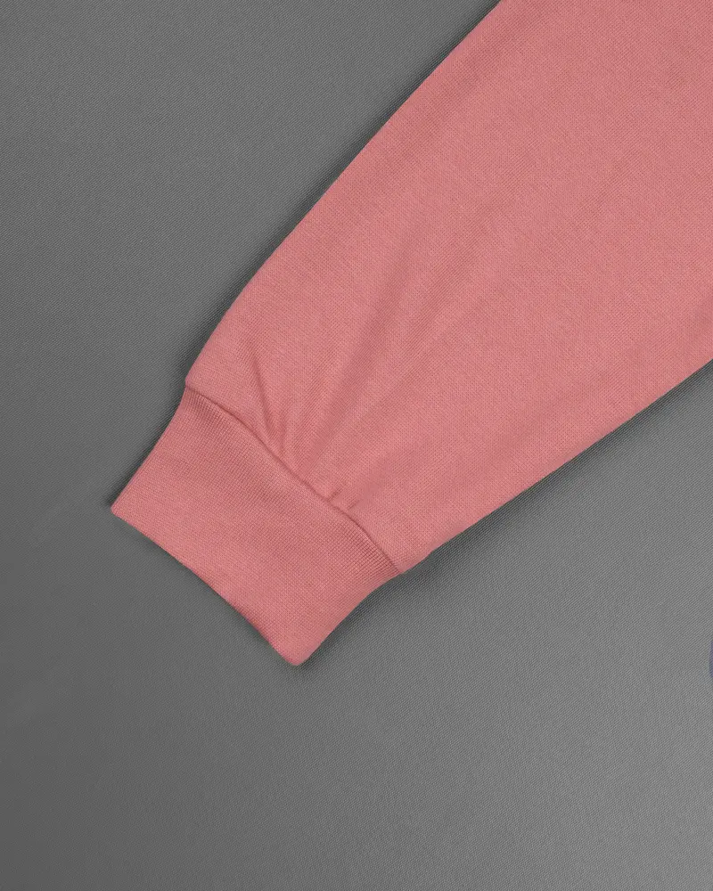 Wewak Pink Dobby Textured Pique Sweatshirt 5