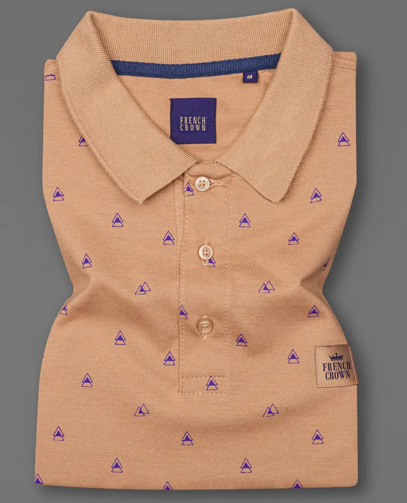 Whiskey Brown With Meteorite Purple Organic Cotton Mercerised Pique Polo 1