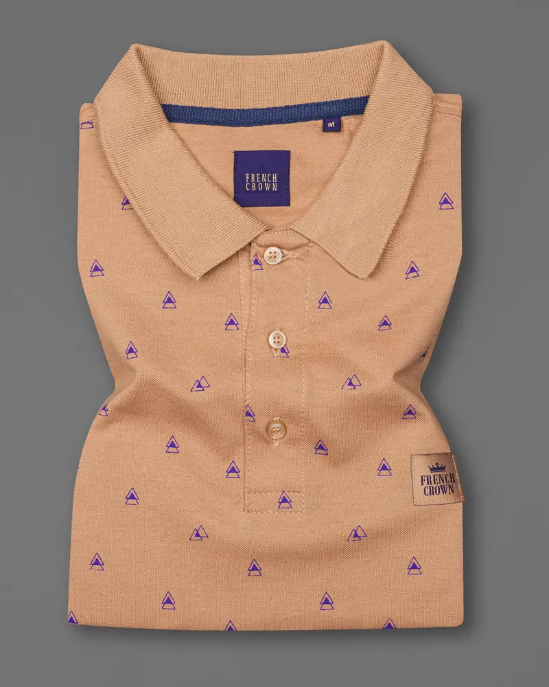 Whiskey Brown With Meteorite Purple Organic Cotton Mercerised Pique Polo 2
