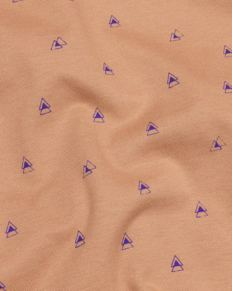 Whiskey Brown With Meteorite Purple Organic Cotton Mercerised Pique Polo 3