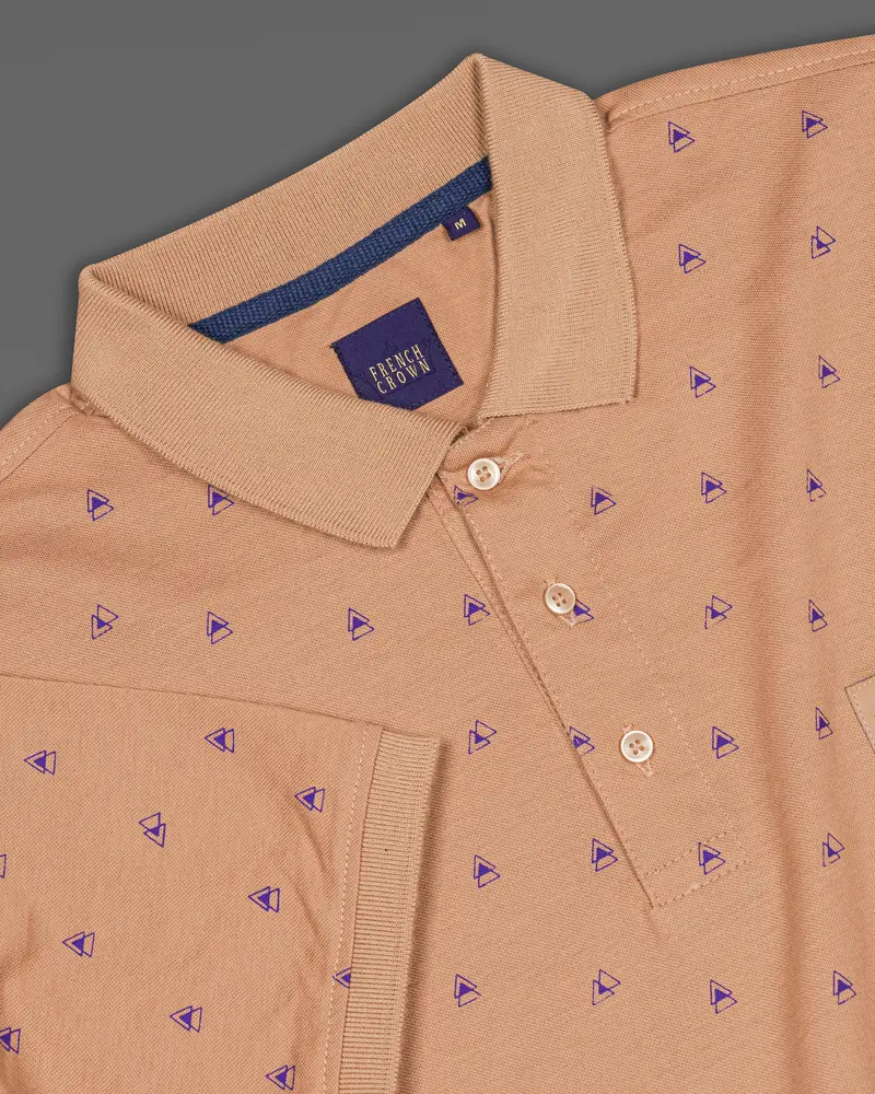 Whiskey Brown With Meteorite Purple Organic Cotton Mercerised Pique Polo 4
