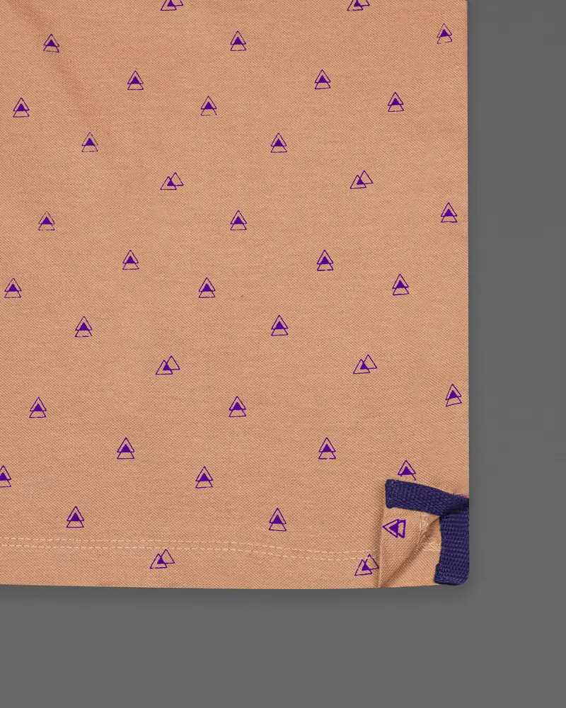 Whiskey Brown With Meteorite Purple Organic Cotton Mercerised Pique Polo 5