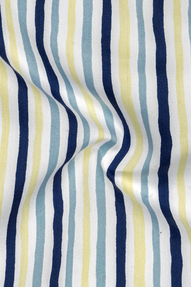 Whisora-Bright White And Astronaut Blue Striped Subtle Sheen Super Soft Premium Cotton Lounge Pant 4