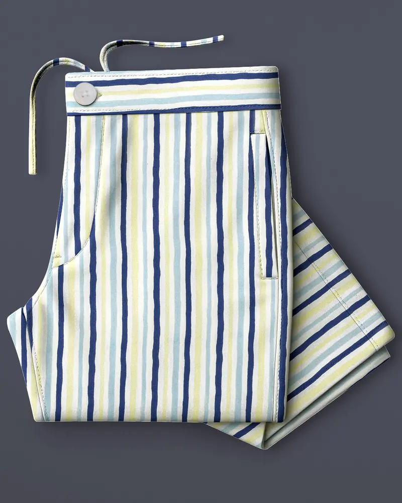 Whisora-Bright White And Astronaut Blue Striped Subtle Sheen Super Soft Premium Cotton Lounge Pant 7