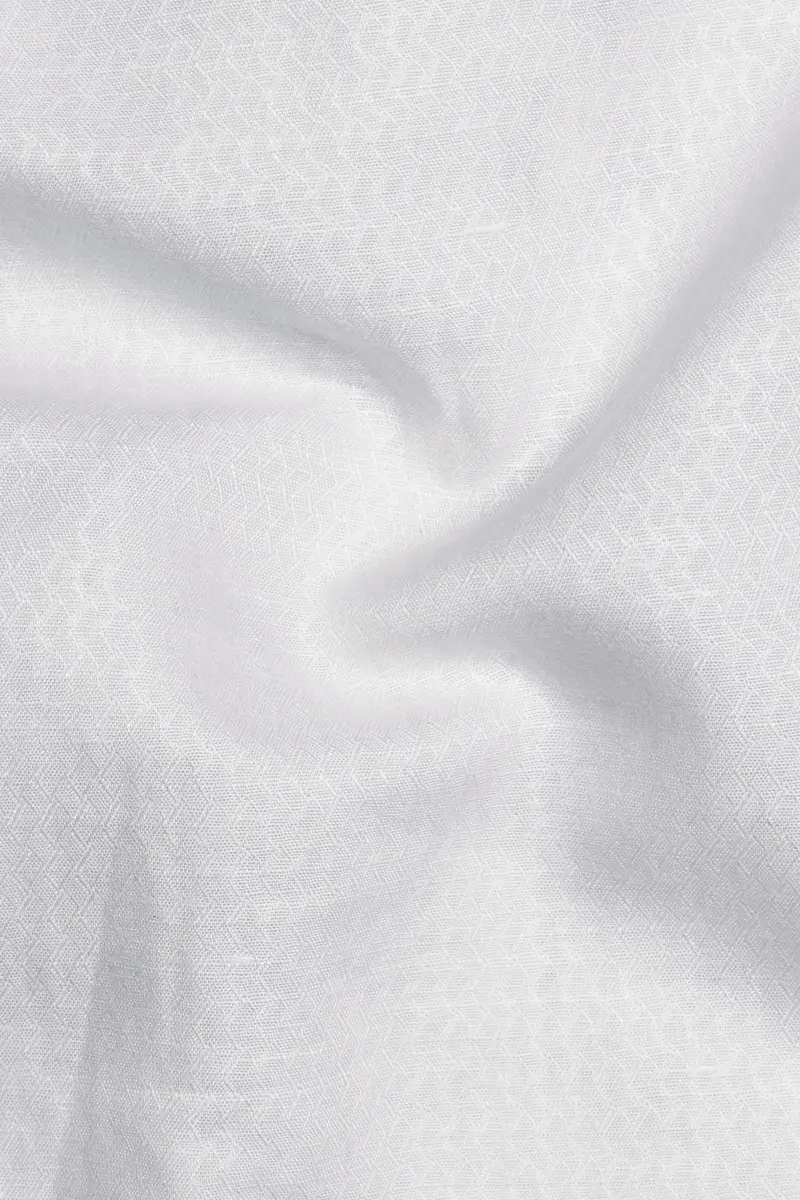 Whispin-Bright White Textured Luxurious Linen Dress Shirt 3