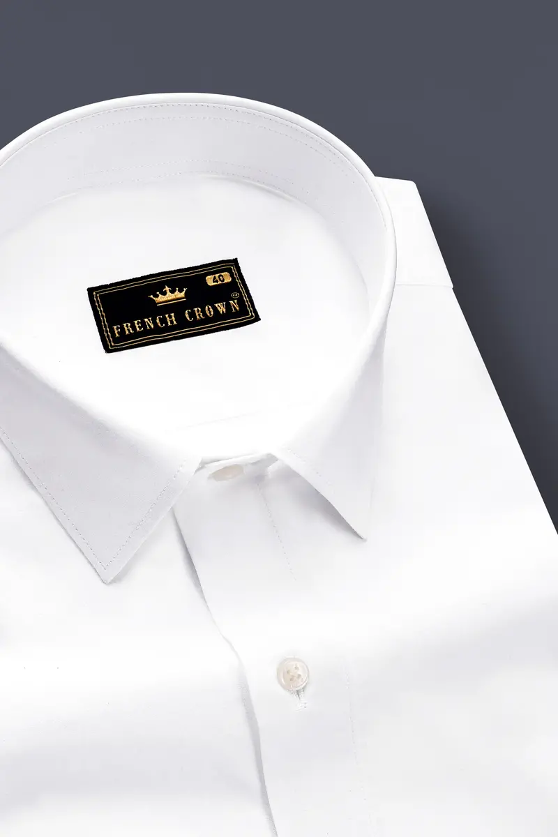 White And Cloud Burst Leaves Printed Premium Cotton Shirt 4