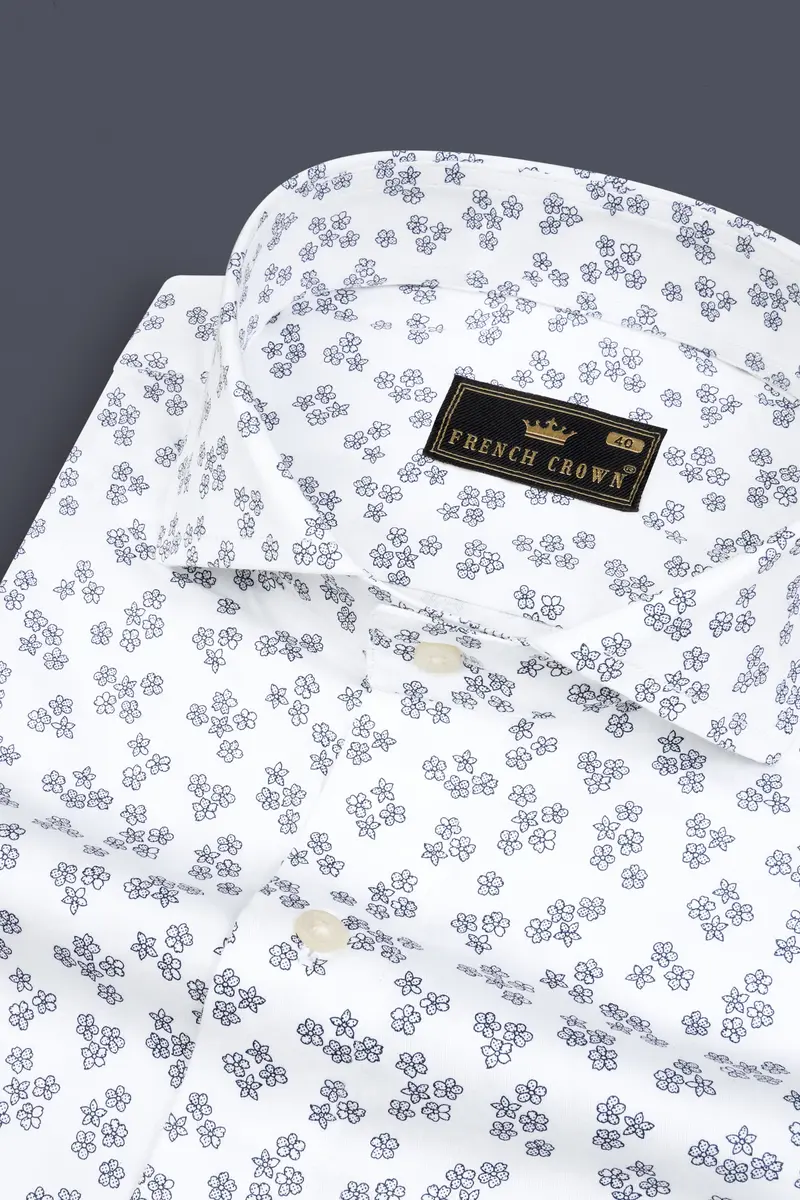 White And Kimberly Floral Super Soft Premium Cotton Shirt 1