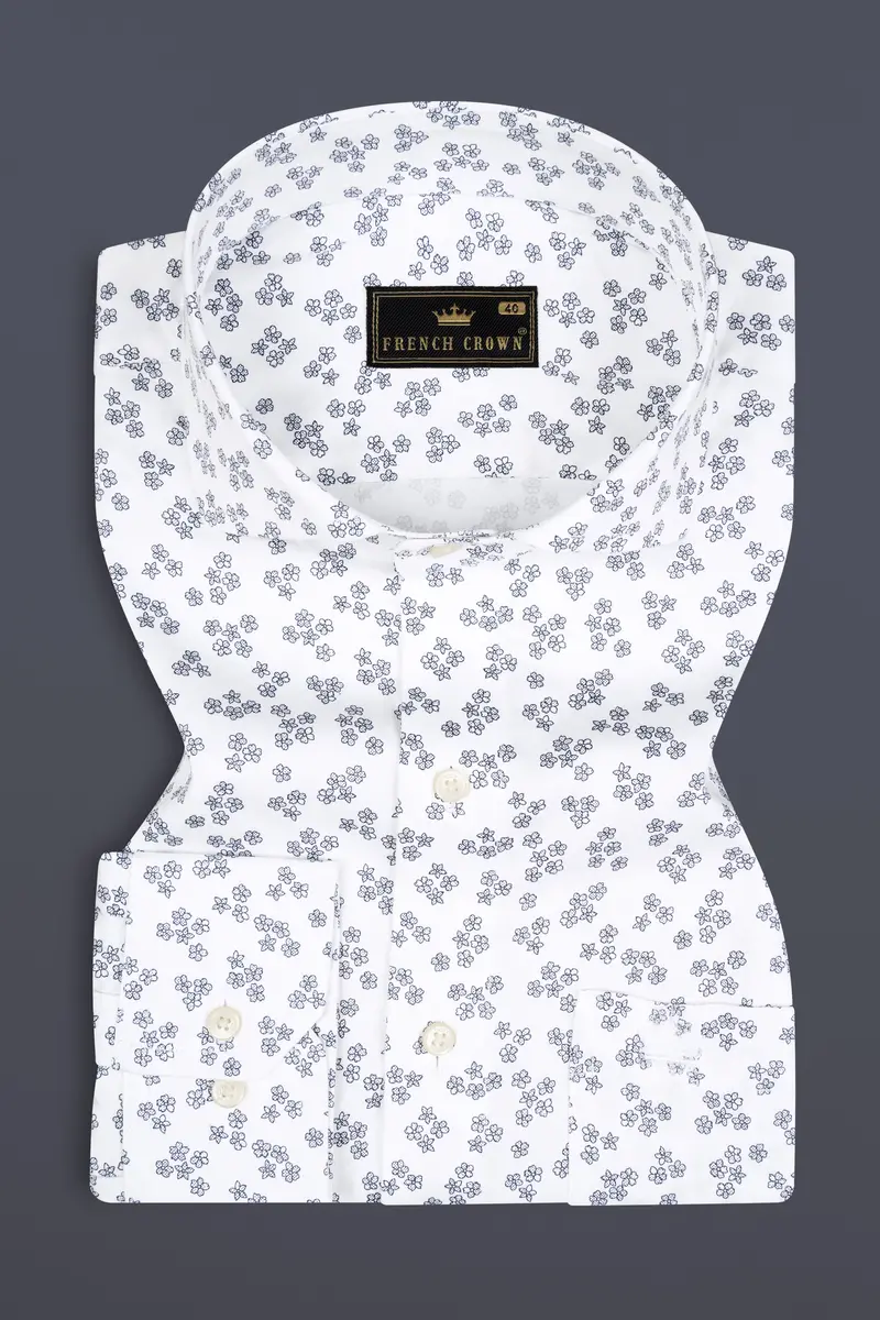 White And Kimberly Floral Super Soft Premium Cotton Shirt 3