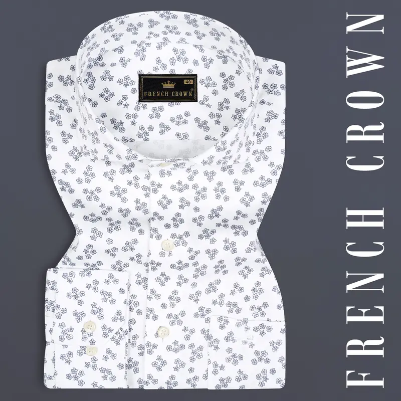 White And Kimberly Floral Super Soft Premium Cotton Shirt 7