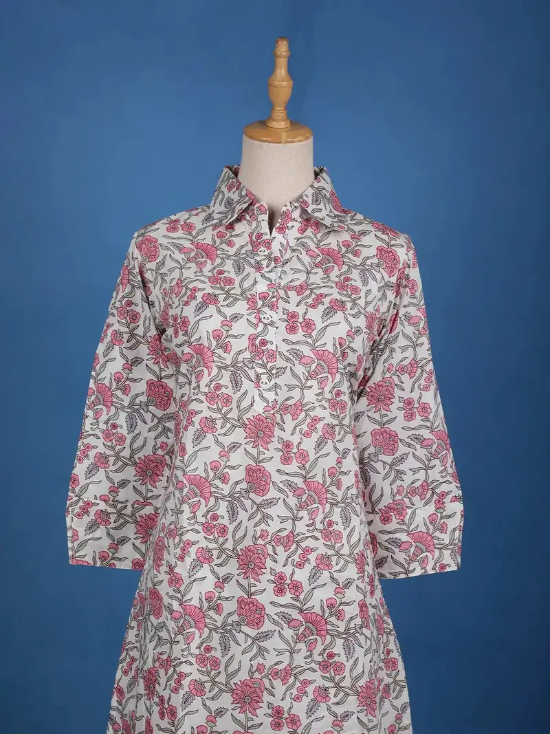 White Floral Designed Cotton Salwar Suit 2