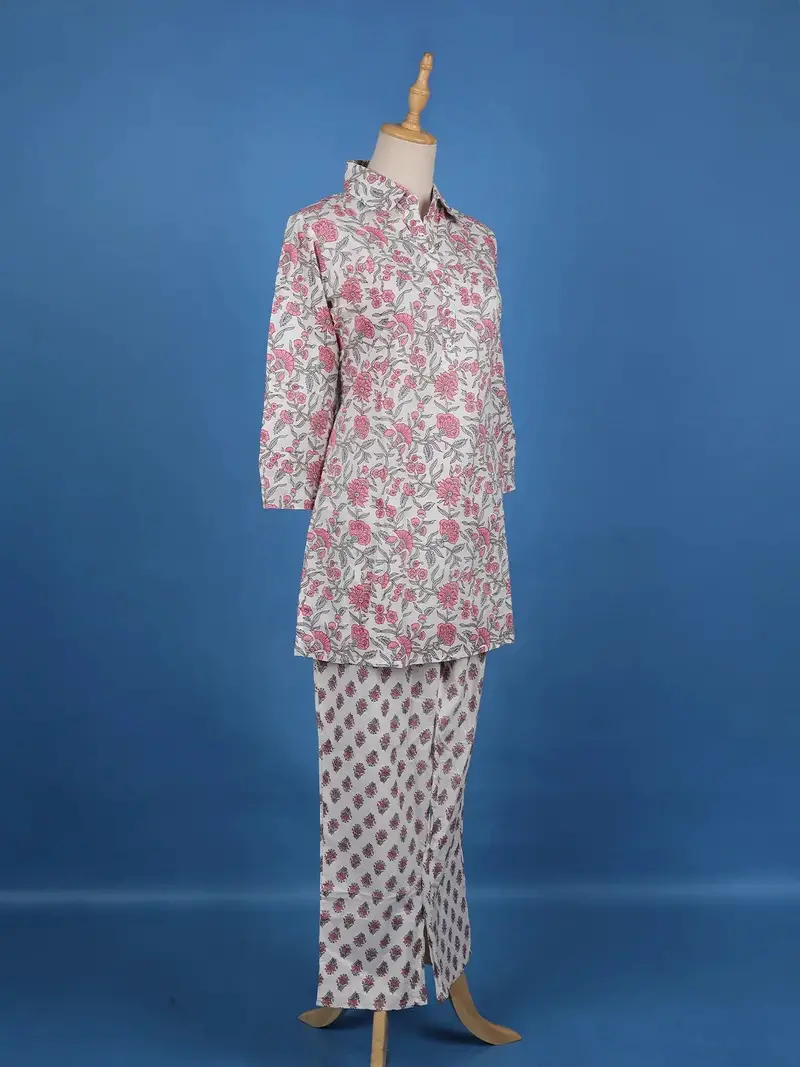 White Floral Designed Cotton Salwar Suit 3