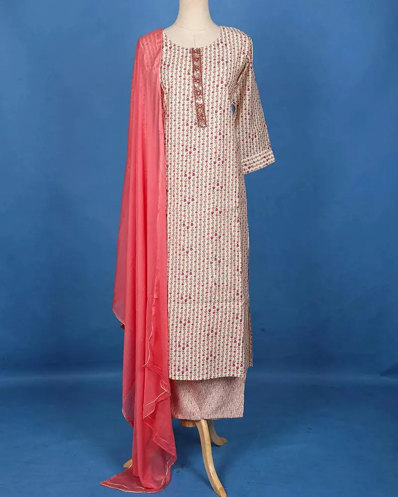 White Floral Print Design Salwar Suit 1