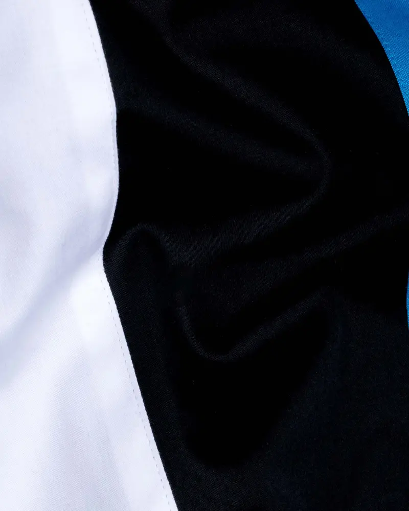 White Pointer With Endeavor Blue And Woodsmoke Black Designer Shirt 2