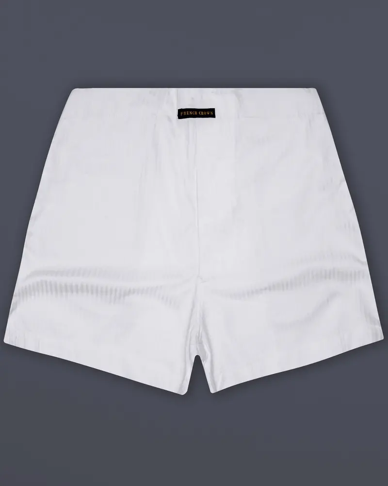 White Premium Jacquard Striped Cotton Boxers 1