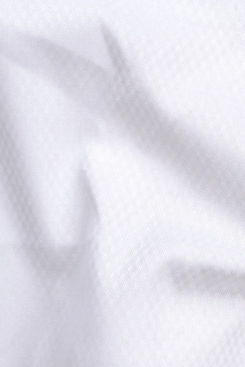 White Smoke Subtle Rhombus Printed Premium Cotton Shirt 2