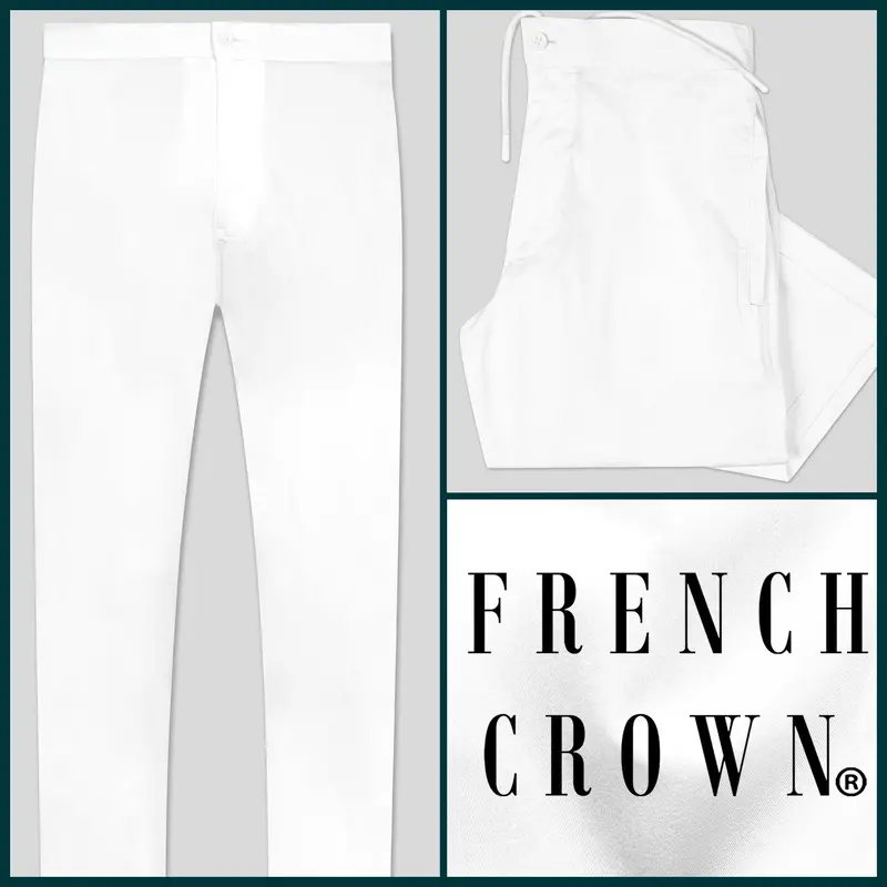 White Solid  Lounge Pant 1