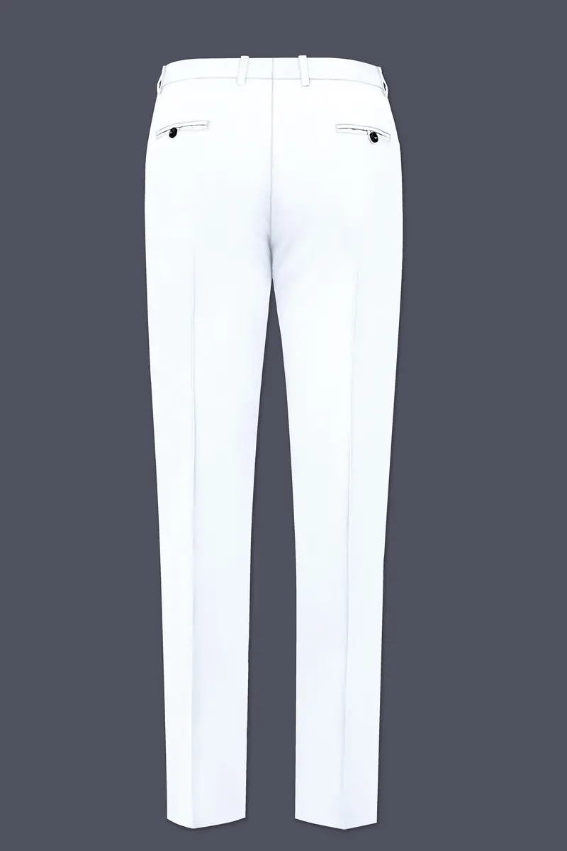 White Stretchable Subtle Sheen Formal Pant 5