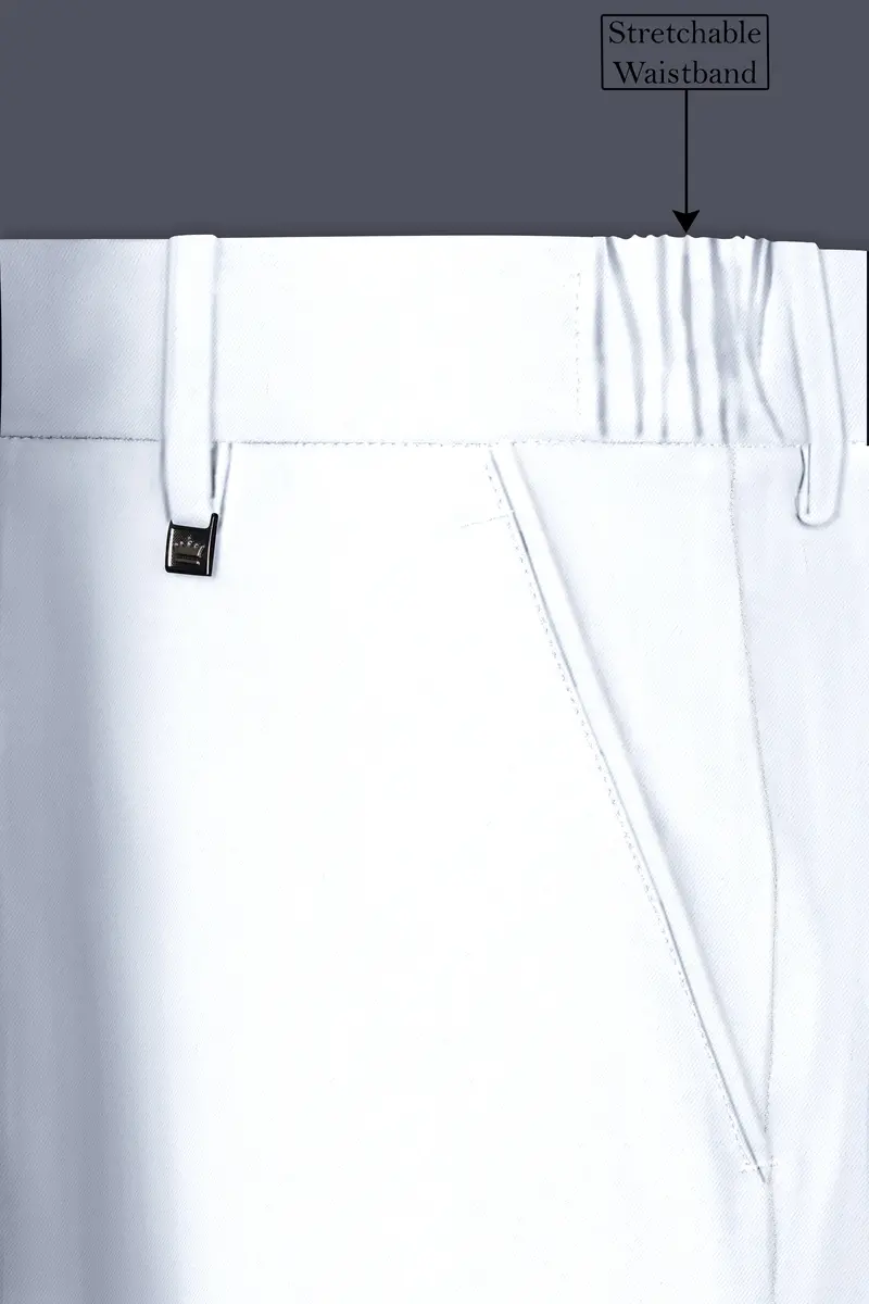 White Stretchable Subtle Sheen Formal Pant 6